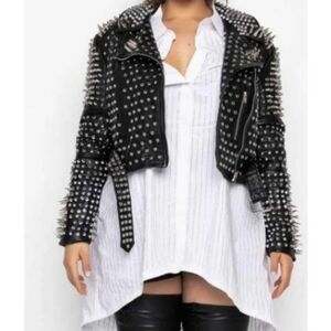 AKIRA Black Studded Leather Jacket